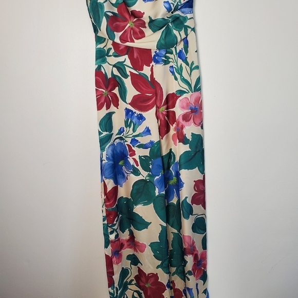 Zara Floral Satin Wide Leg Sleeveless Jumpsuit - Picture 13 of 14